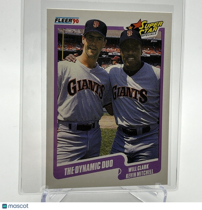 1990 Fleer Will Clark/Kevin Mitchell Baseball Card #637 Mint FREE SHIPPING