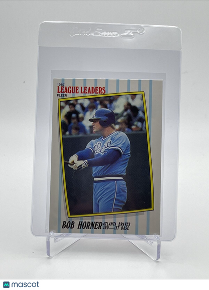 1987 Fleer League Leaders Bob Horner Baseball Card #24 Mint FREE SHIPPING