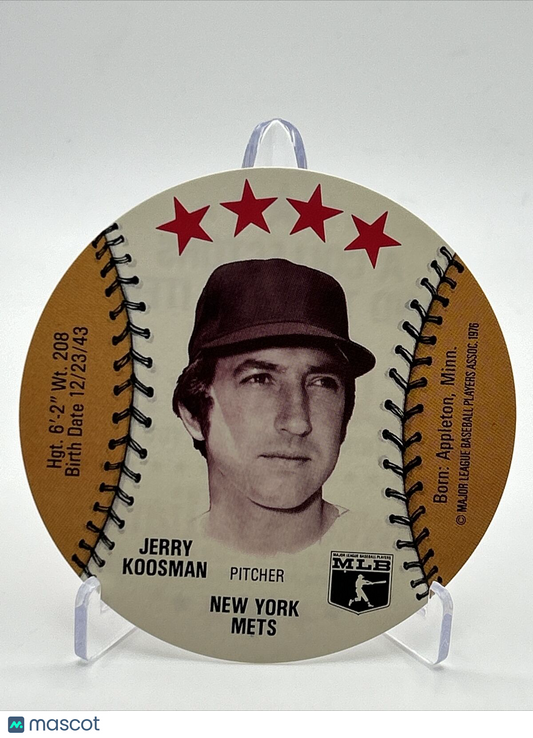 1976 Isaly's Sweet William Disc Jerry Koosman Baseball Card NM-MT FREE SHIPPING