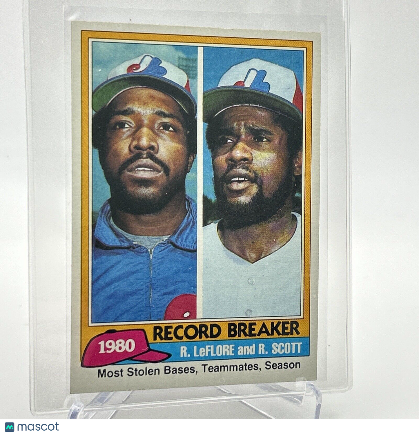 1981 Topps Ron LeFlore/Rodney Scott Baseball Card #204 NM-Mint FREE SHIPPING