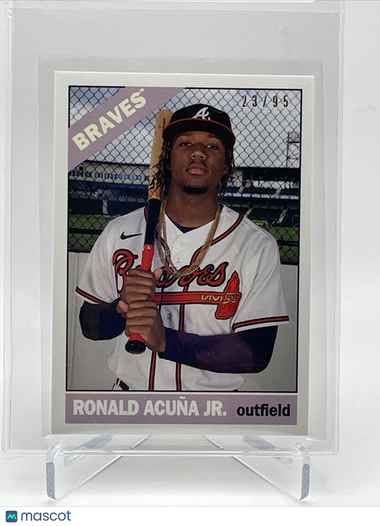 2021 Topps Transcendent Ronald Acuna Jr Baseball Card #1966-RA 23/95 1966 Topps