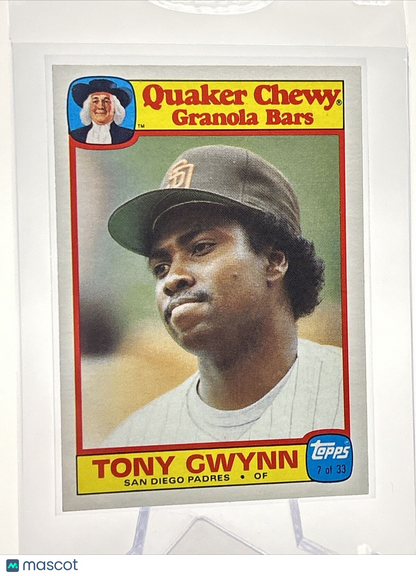 1986 Topps Quaker Tony Gwynn Baseball Card #7 NM-Mint FREE SHIPPING