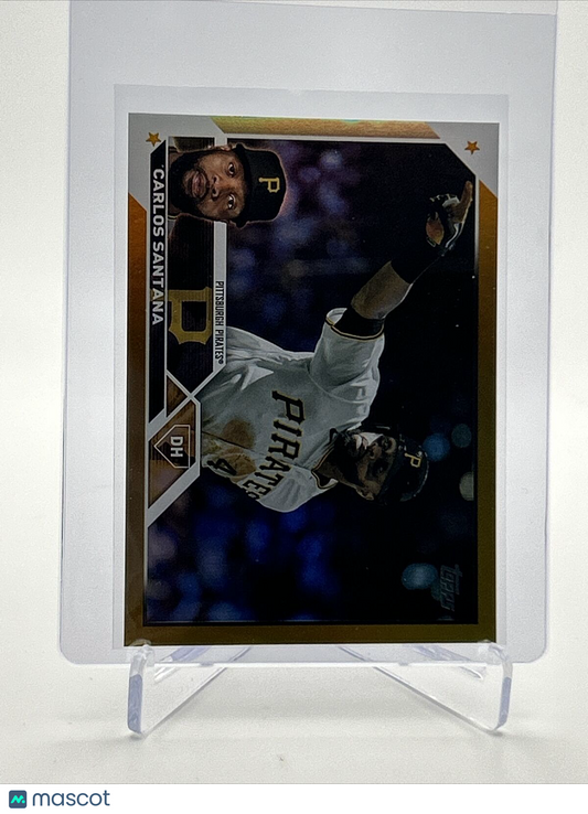 2023 Topps GOLD FOIL Carlos Santana Baseball Card #572 FREE SHIPPING