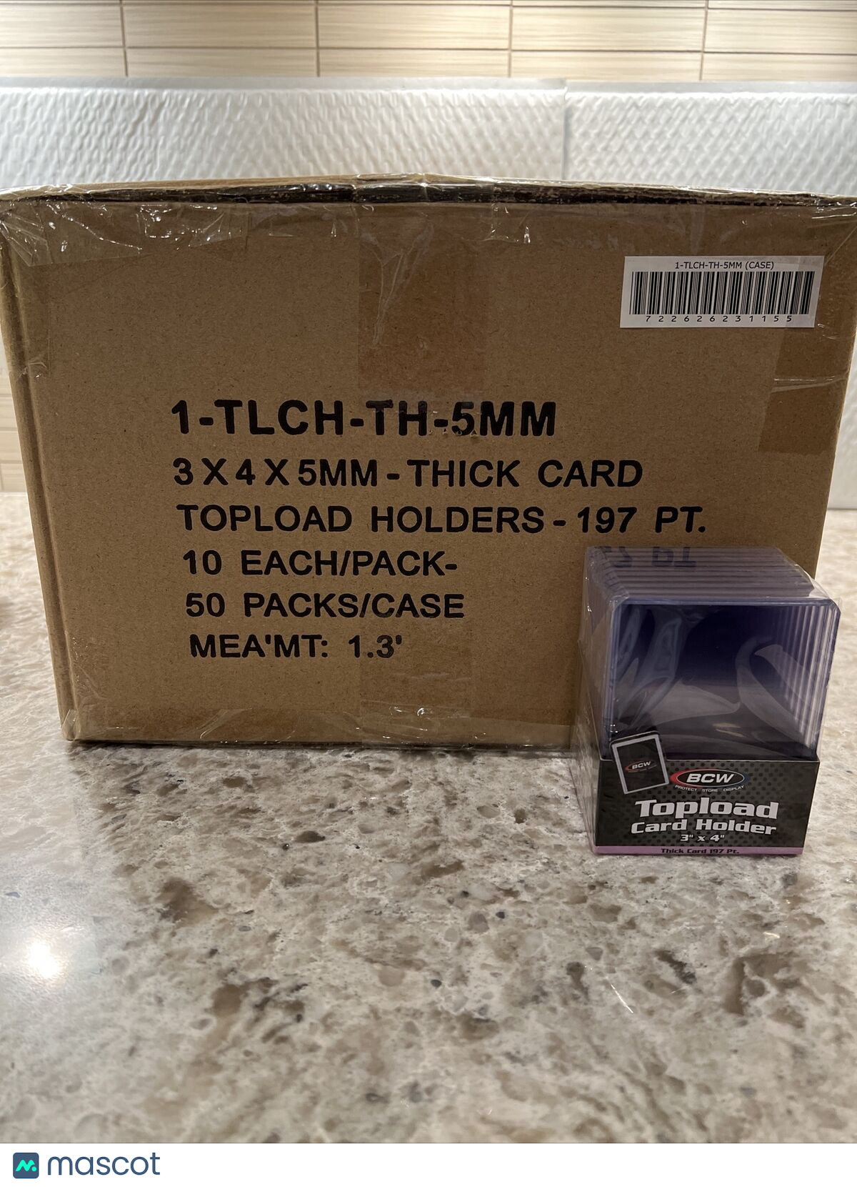BCW 3X4 Thick Card Toploaders 50 Packs of 10 for up to 197pt Cards, 500 Total