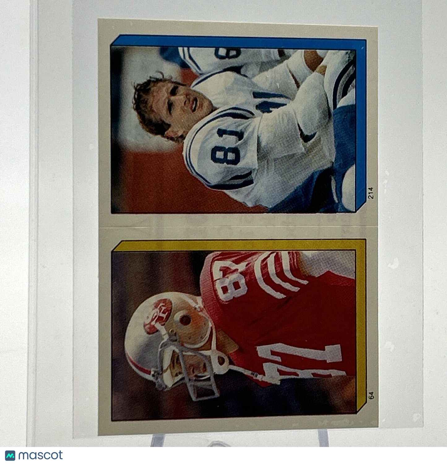 1986 Topps Dwight Clark/Pat Beach Sticker Card #64/214 NM-MT FREE SHIPPING