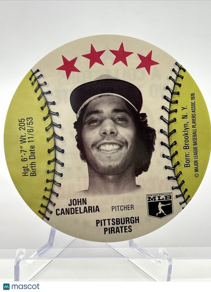 1976 Isaly's Sweet William Disc John Candelaria Card NM-MT FREE SHIPPING