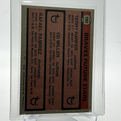 1981 Topps Braves Future Stars Rookie Baseball Card #192 NM-Mint FREE SHIPPING
