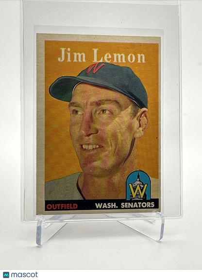 1958 Topps Jim Lemon Baseball Card #15 EX-MT Quality FREE SHIPPING