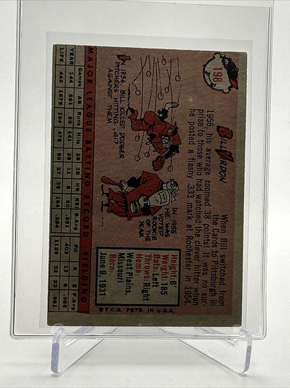 1958 Topps Bill Virdon Baseball Card #198 EX Quality FREE SHIPPING