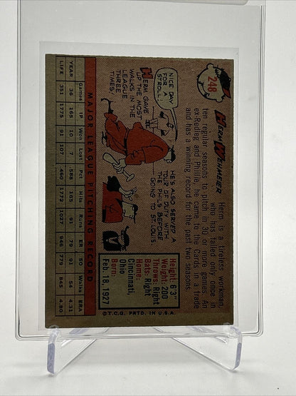 1958 Topps Herm Wehmeier Baseball Card #248 EX Quality FREE SHIPPING