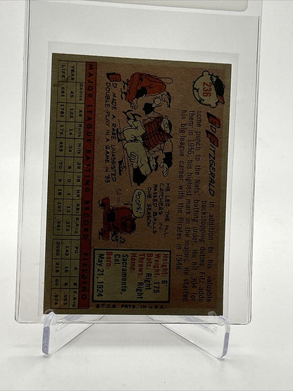 1958 Topps Ed Fitz Gerald Baseball Card #236 EX Quality FREE SHIPPING