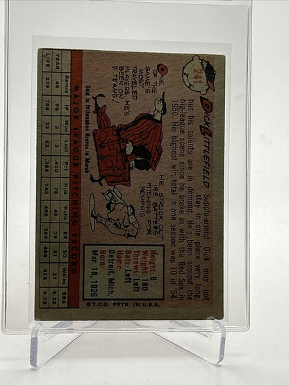 1958 Topps Dick Littlefield Baseball Card #241 EX Quality FREE SHIPPING