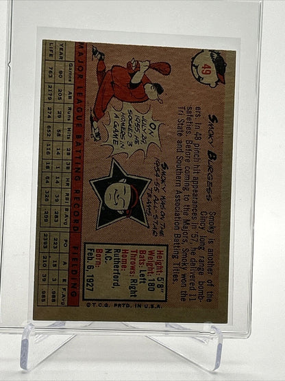 1958 Topps Smoky Burgess Baseball Card #49 EX Quality FREE SHIPPING