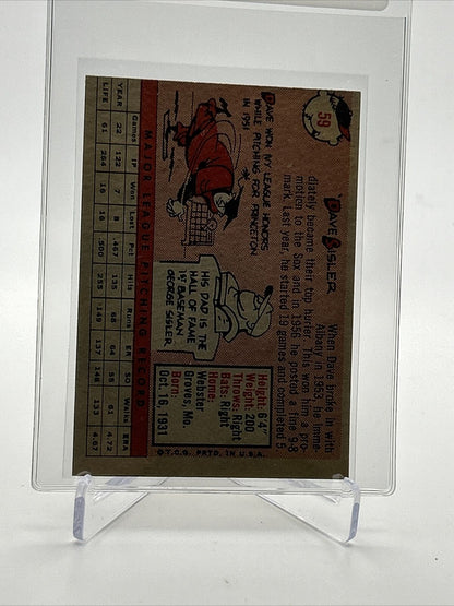 1958 Topps Dave Sisler Baseball Card #59 EX-MT Quality FREE SHIPPING