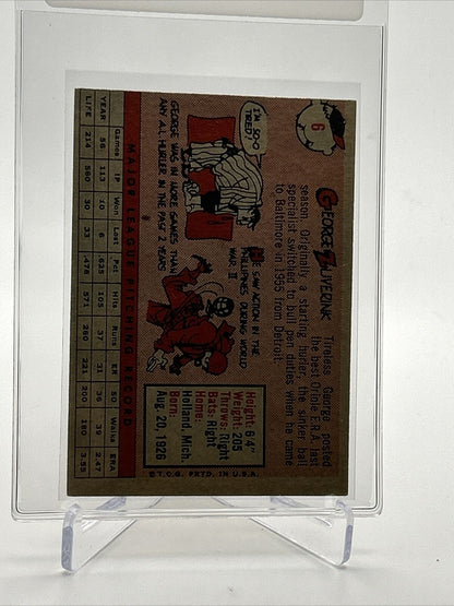 1958 Topps George Zuverink Baseball Card #6 EX-MT Quality FREE SHIPPING