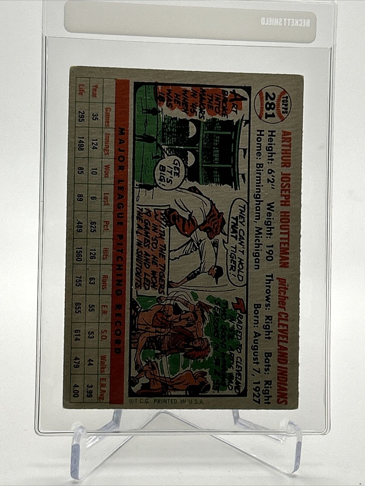 1956 Topps Art Houtteman Baseball Card #281 VG-EX Quality FREE SHIPPING
