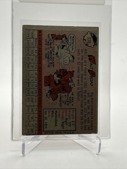 1958 Topps Walt Dropo Baseball Card #338 EX Quality FREE SHIPPING