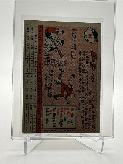 1958 Topps Bob Skinner Baseball Card #94 EX Quality FREE SHIPPING