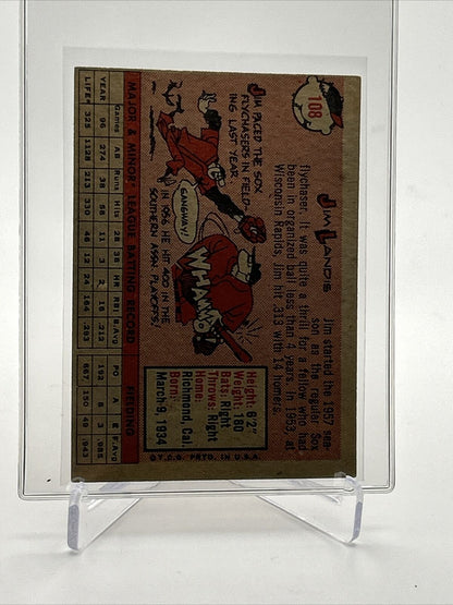 1958 Topps Jim Landis Baseball Card #108 EX Quality FREE SHIPPING