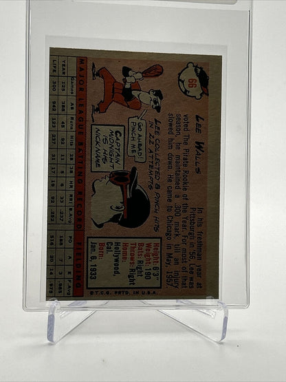 1958 Topps Lee Walls Baseball Card #66 EX Quality FREE SHIPPING