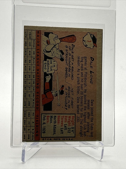 1958 Topps Dale Long Baseball Card #7 EX Quality FREE SHIPPING