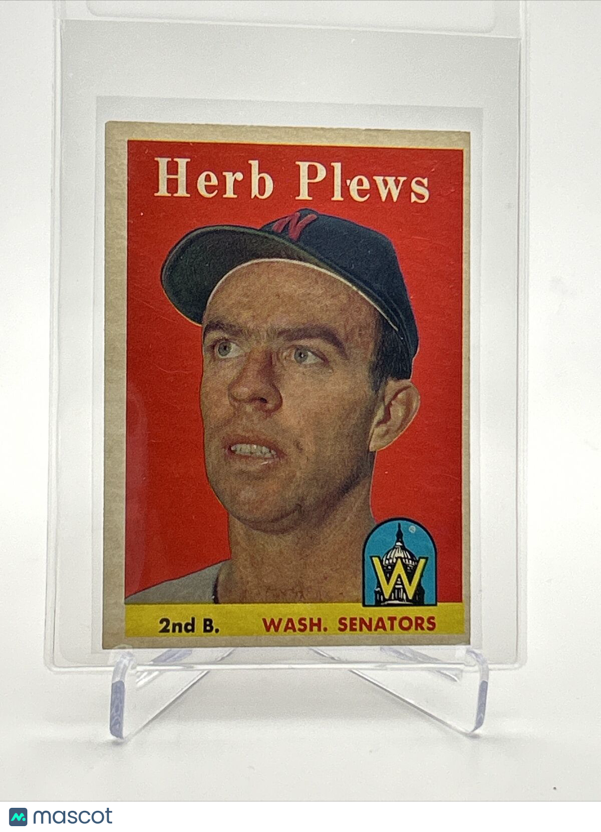 1958 Topps Herb Plews Baseball Card #109 EX Quality FREE SHIPPING