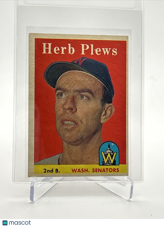 1958 Topps Herb Plews Baseball Card #109 EX Quality FREE SHIPPING