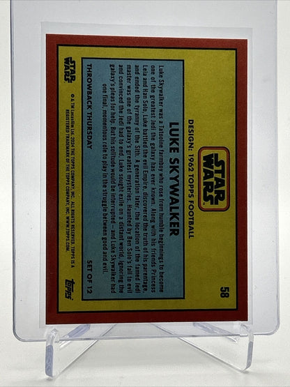 2024 Topps Star Wars Throwback Thursday Luke Skywalker #58 Mint FREE SHIPPING