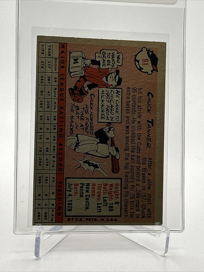 1958 Topps Chuck Tanner Baseball Card #91 EX Quality FREE SHIPPING