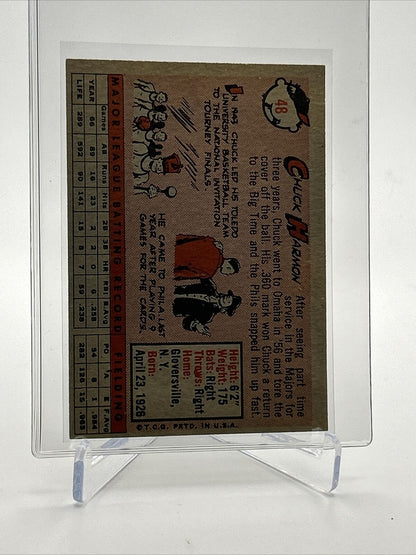 1958 Topps Chuck Harmon Baseball Card #48 EX Quality FREE SHIPPING