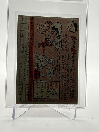 1958 Topps Steve Korcheck Baseball Card #403 VG Quality FREE SHIPPING
