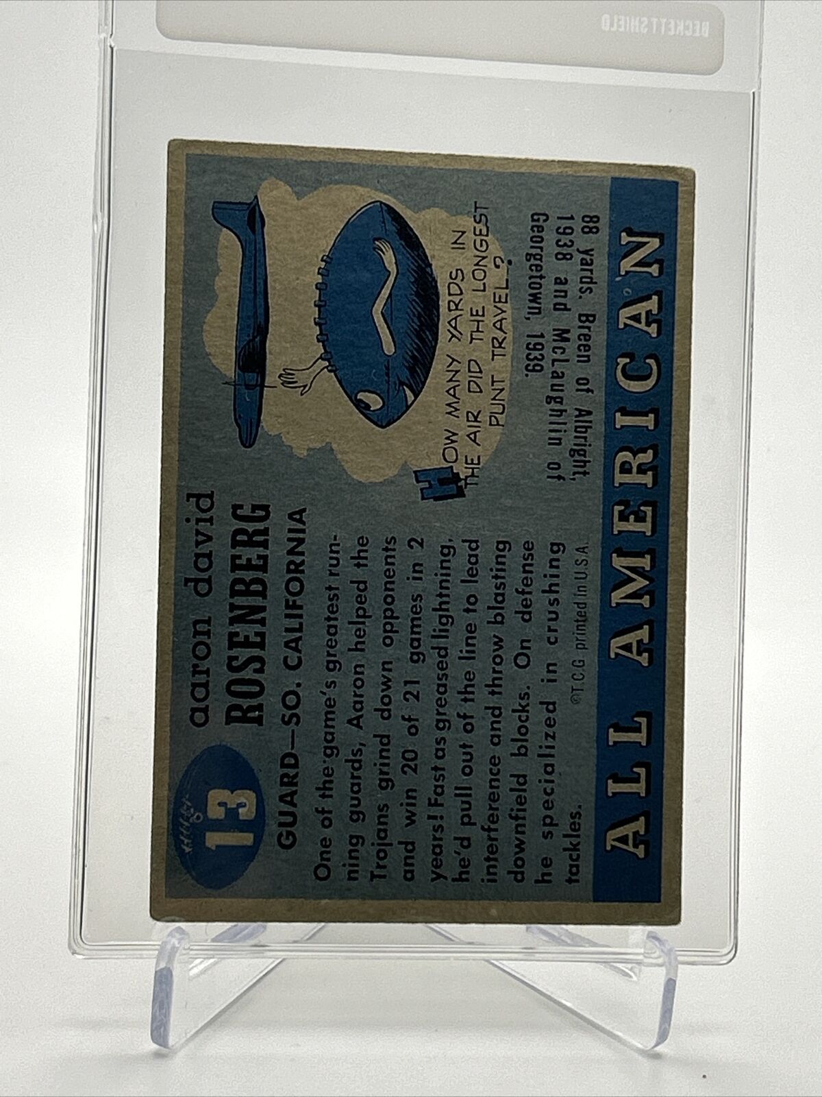 1955 Topps Aaron Rosenberg Football Card #13 VG Quality FREE SHIPPING