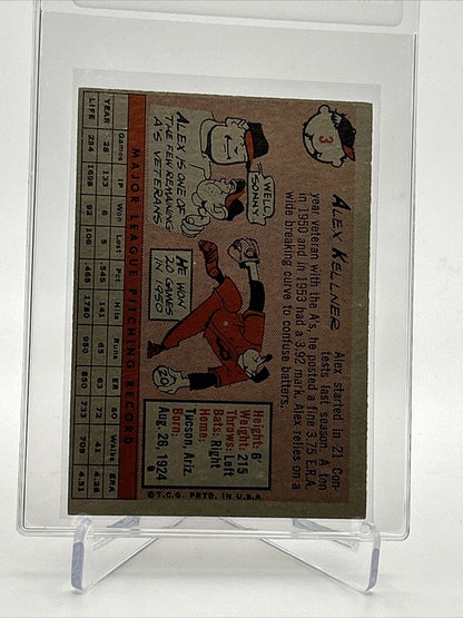 1958 Topps Alex Kellner Baseball Card #3 EX Quality FREE SHIPPING