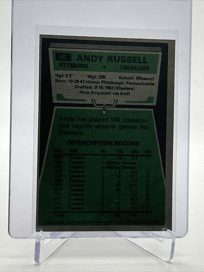 1975 Topps Andy Russell Football Card #90 NM Quality FREE SHIPPING