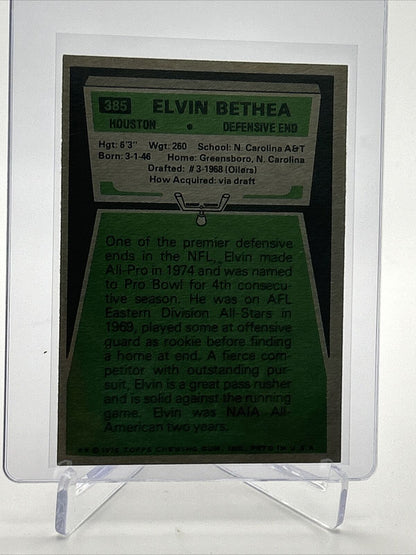 1975 Topps Elvin Bethea Football Card #385 NM Quality FREE SHIPPING