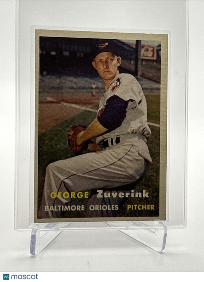 1957 Topps George Zuverink Baseball Card #11 EX Quality FREE SHIPPING