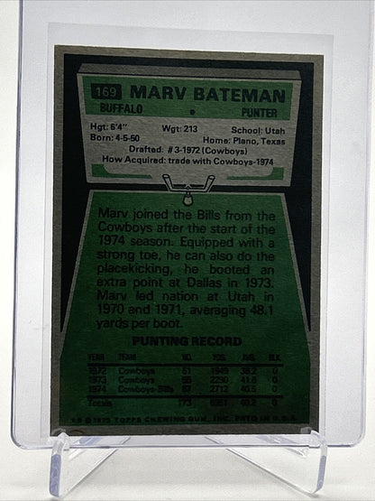 1975 Topps Marv Bateman Football Card #169 NM Quality FREE SHIPPING