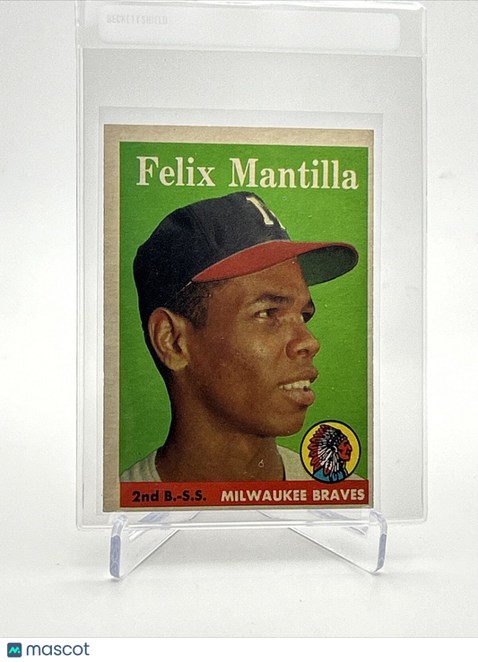 1958 Topps Felix Mantilla Baseball Card #17 EX-MT Quality FREE SHIPPING