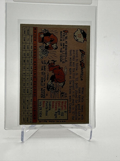 1958 Topps Felix Mantilla Baseball Card #17 EX-MT Quality FREE SHIPPING