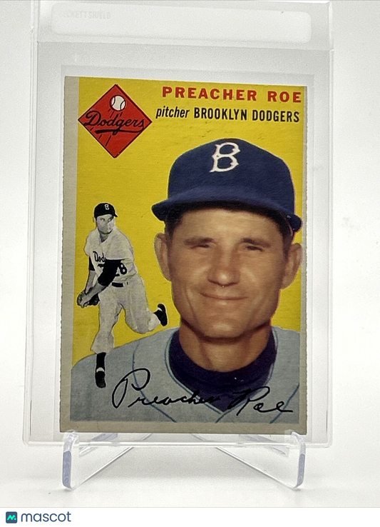 1954 Topps Preacher Roe Baseball Card #14 EX Quality FREE SHIPPING