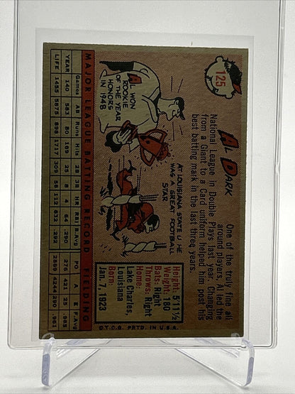 1958 Topps Al Dark Baseball Card #125 EX Quality FREE SHIPPING