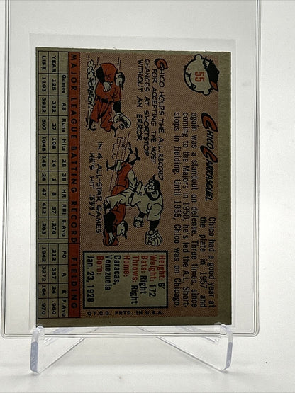 1958 Topps Chico Carrasquel Baseball Card #55 EX Quality FREE SHIPPING