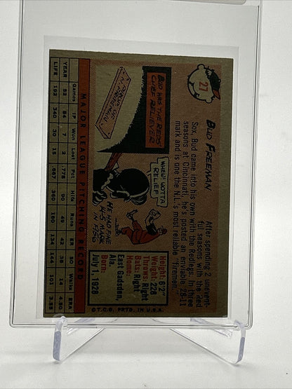 1958 Topps Bud Freeman Baseball Card #27 EX Quality FREE SHIPPING