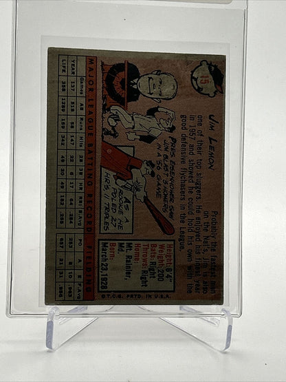 1958 Topps Jim Lemon Baseball Card #15 EX Quality FREE SHIPPING