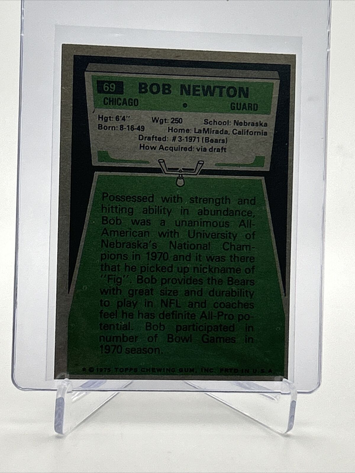 1975 Topps Bob Newton Football Card #69 NM Quality FREE SHIPPING