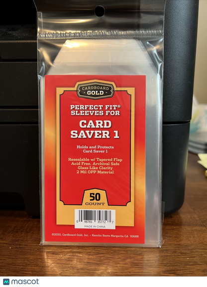 Cardboard Gold Perfect Fit Sleeves for Card Saver 1 Pack of 50 Sleeves