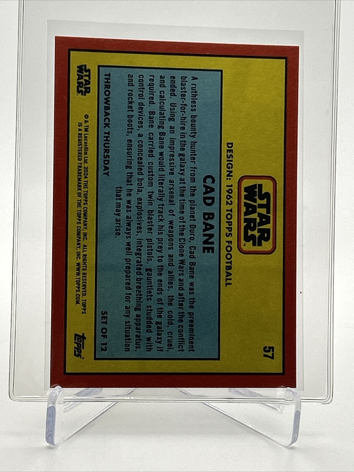 2024 Topps Star Wars Throwback Thursday Cad Bane #57 Mint FREE SHIPPING