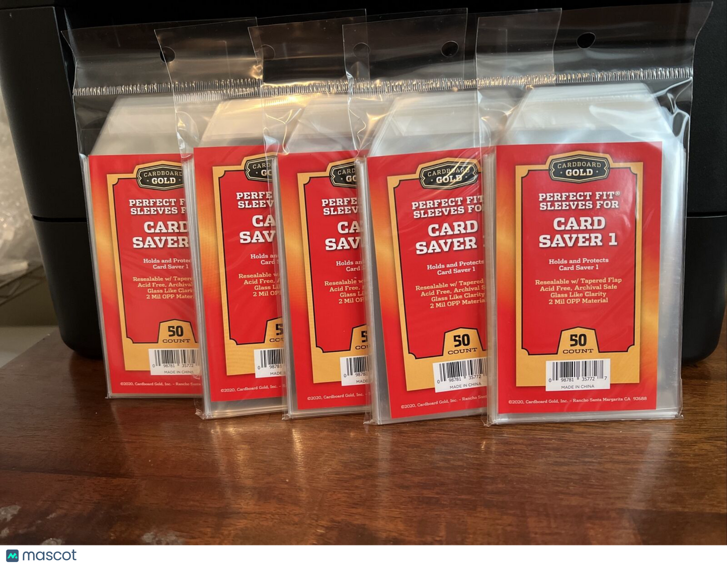 Cardboard Gold Perfect Fit Sleeves for Card Saver 1 5 Packs of 50 Sleeves