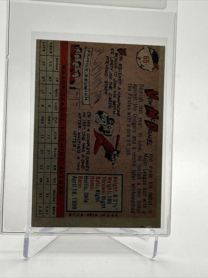 1958 Topps Von McDaniel Rookie Baseball Card #65 EX-MT Quality FREE SHIPPING