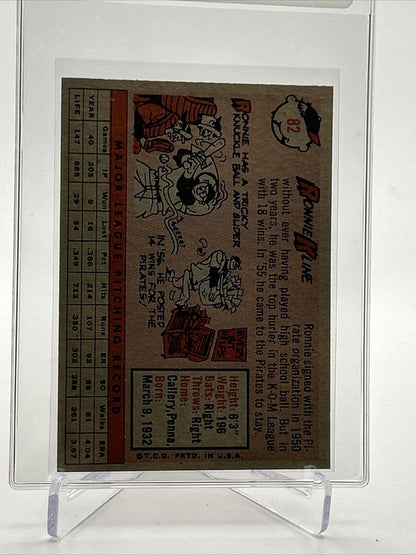 1958 Topps Ronnie Kline Baseball Card #82 EX-MT Quality FREE SHIPPING